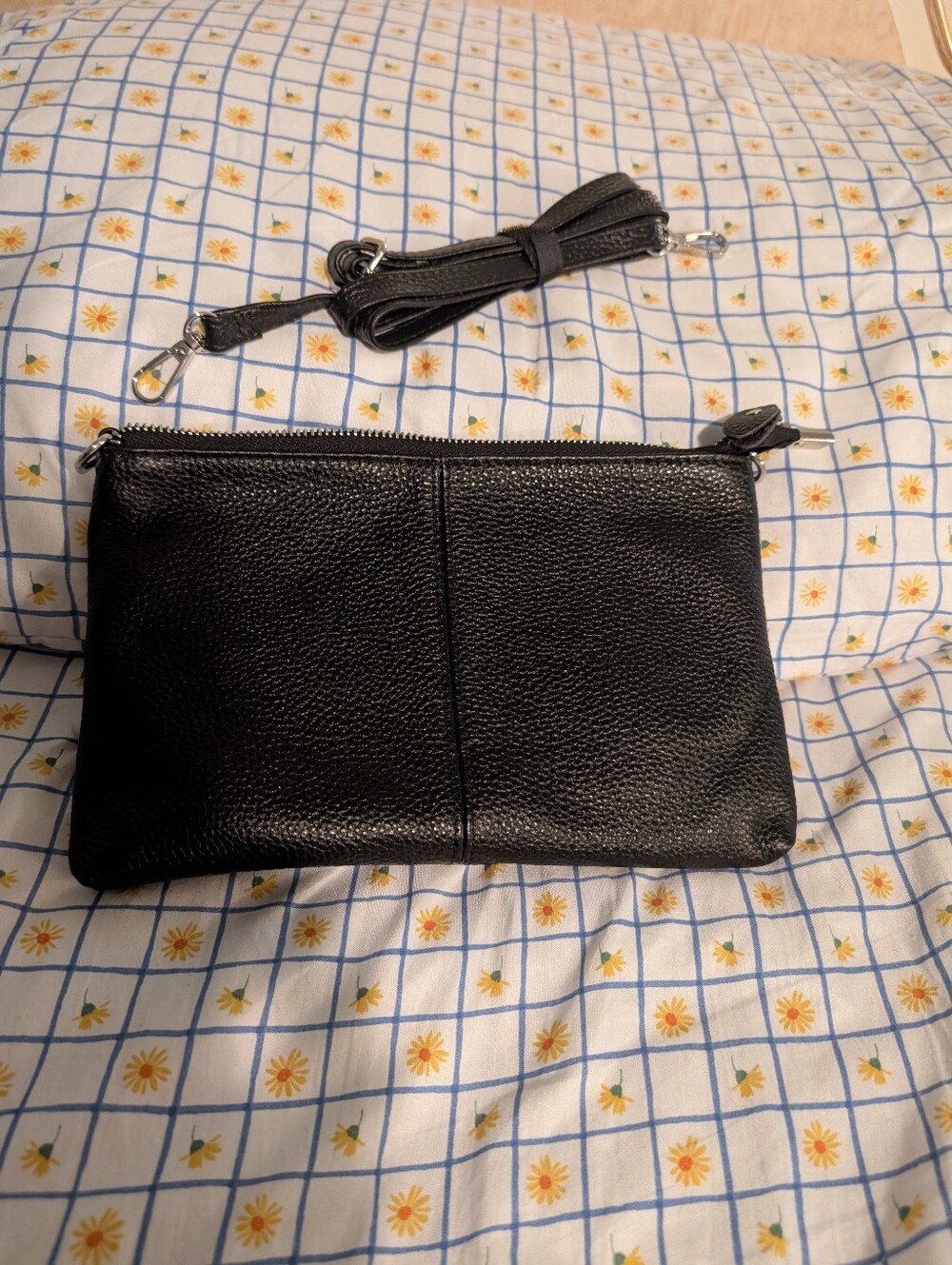 Classic Black Leather Crossbody Bag - Befen